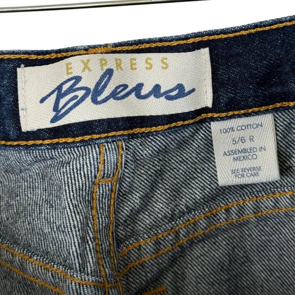 EXPRESS Bleus 100% Cotton High Waisted Dark Wash Mini Bootcut Denim Jeans - 5/6R - Picture 5 of 5